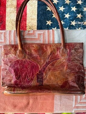 Hand-Painted Leather Purse